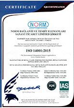 ÇEVRE BELGESİ ISO 14001 2015
